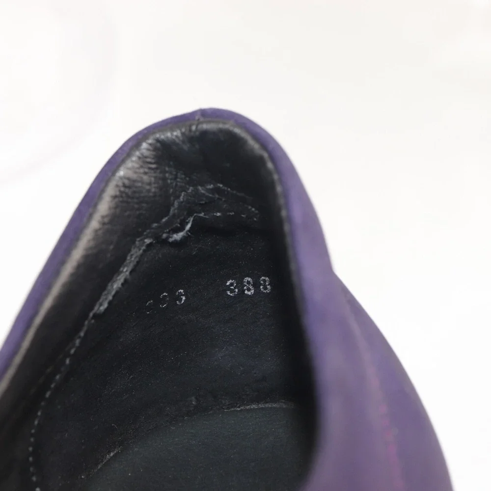 Wolky Womens Faith Oxford Pump Size 39 8 Purple Leather Wedge Lace Up Shoe Boho